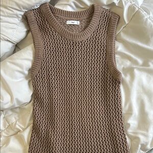 Aritzia Tan Knit Sleeveless Top